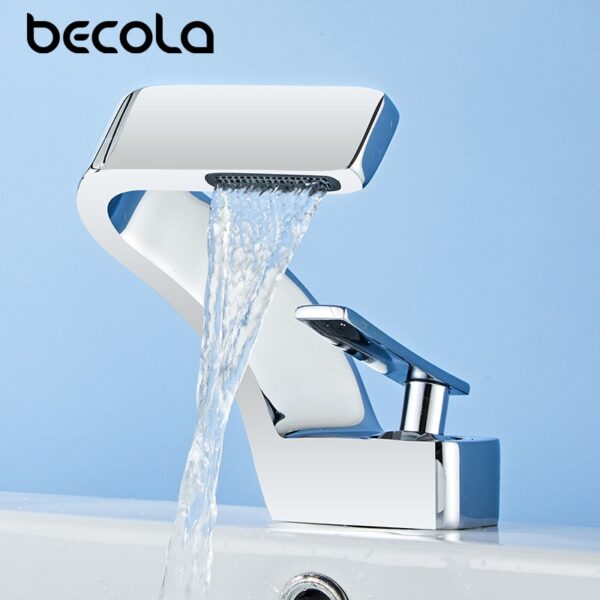 Brushed Gold&Black Faucet Bathroom Sink Faucets Hot Cold Water Mixer Crane Deck Mounted Single Hole Bath Tap Chrome Finished