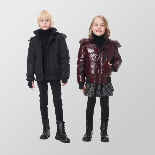 New 2023 super warm filling white duck down winter coats for kids- Teenager outdoor thicken jackets nature fur waterproof fabric