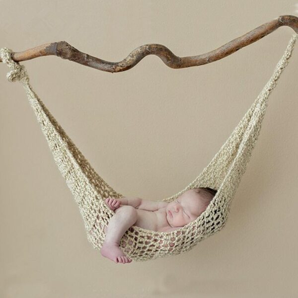 Newborn Photography Props Accessories Wool Handmade Knit Hook String Bag Studio Baby Photo Props Crochet Hammock Fotografia