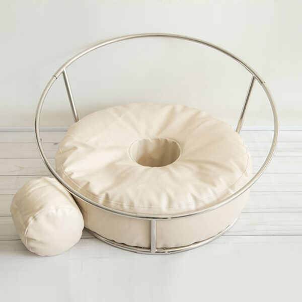 Newborn Photography Props Baby Flokati Photo Shoot Accessories Basket For Studio 85CM Big Size Bean Bag Nest Round Shelf